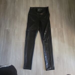 High waisted faux leather leggings